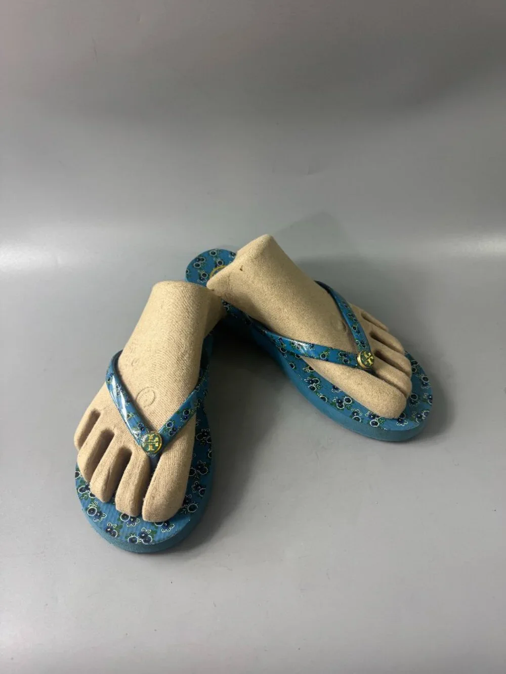 Tory Burch All Over Print Flip Flops in Blue